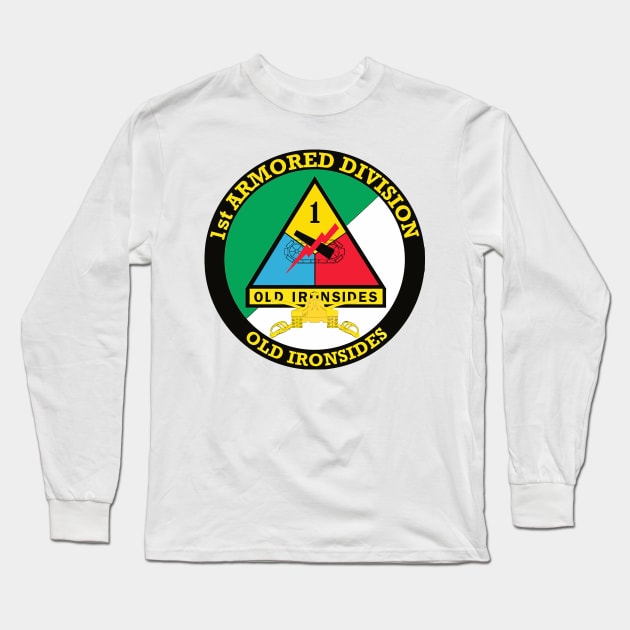 1st Armored Division Old Ironsides Us Army Military Veteran Long Sleeve T-Shirt by darkARTprint